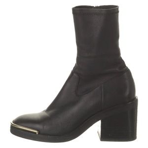 Alexander Wang Black Leather Sock Boots - Size 39
